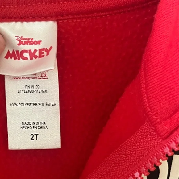 Disney 2T Red Mickey Mouse Pullover with Black and Red Joggers - Picture 6 of 11